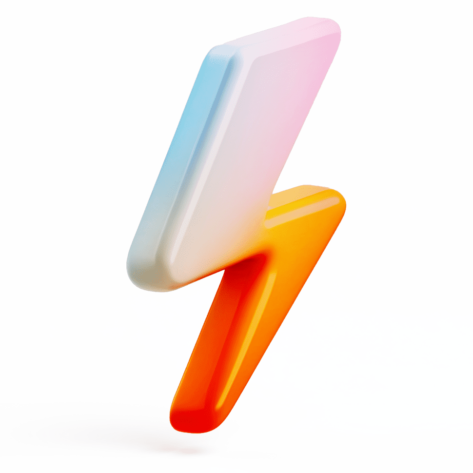 Colorful lightning bolt icon representing creative energy and innovation